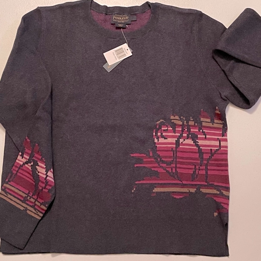 Pendleton Rose City Cotton Cashmere Blend Pullover Sweater Womens XL